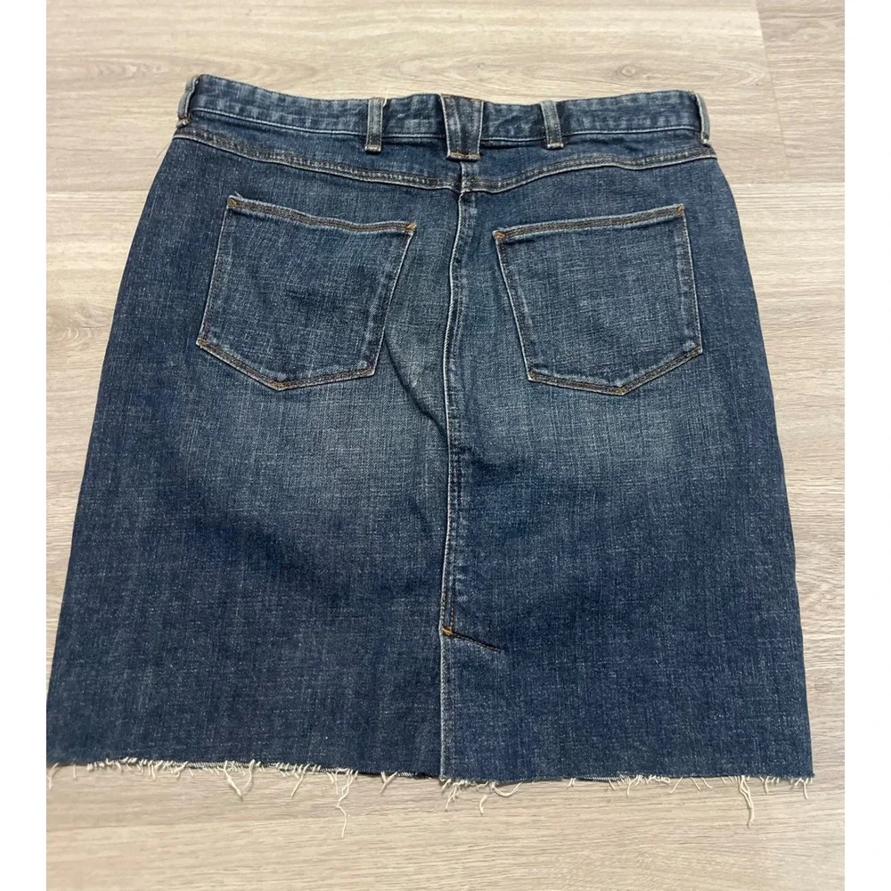 Lauren Jeans Co Ralph Lauren Blue‎ Denim Mini Skirt Raw Hem Womens Size 10